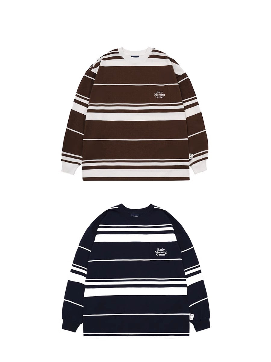BELLKENIDE Classic Retro Striped Long Sleeve Shirt T-Shirt