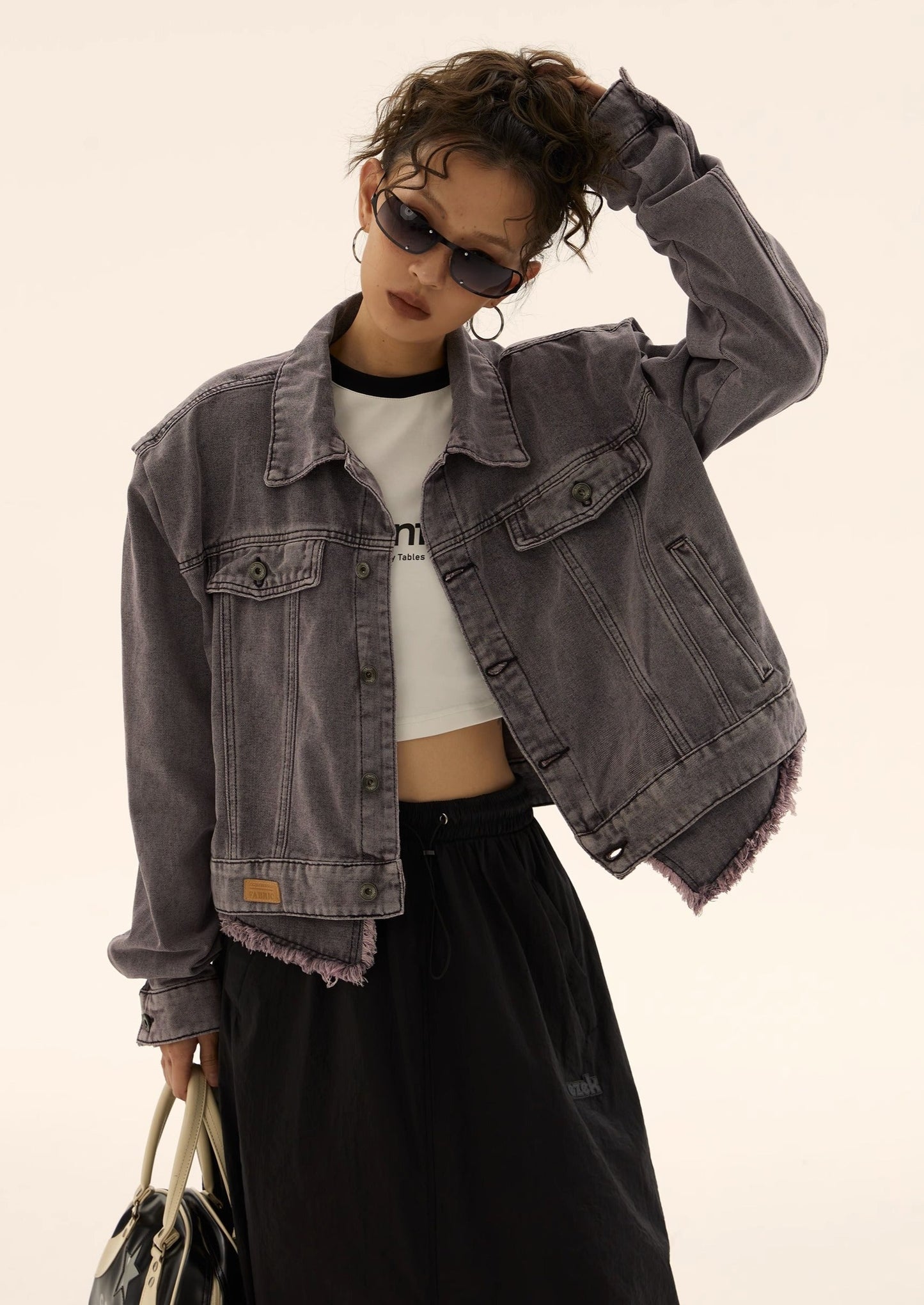 EZEK&STUDIO Retro Smoky Gray Denim Jacket