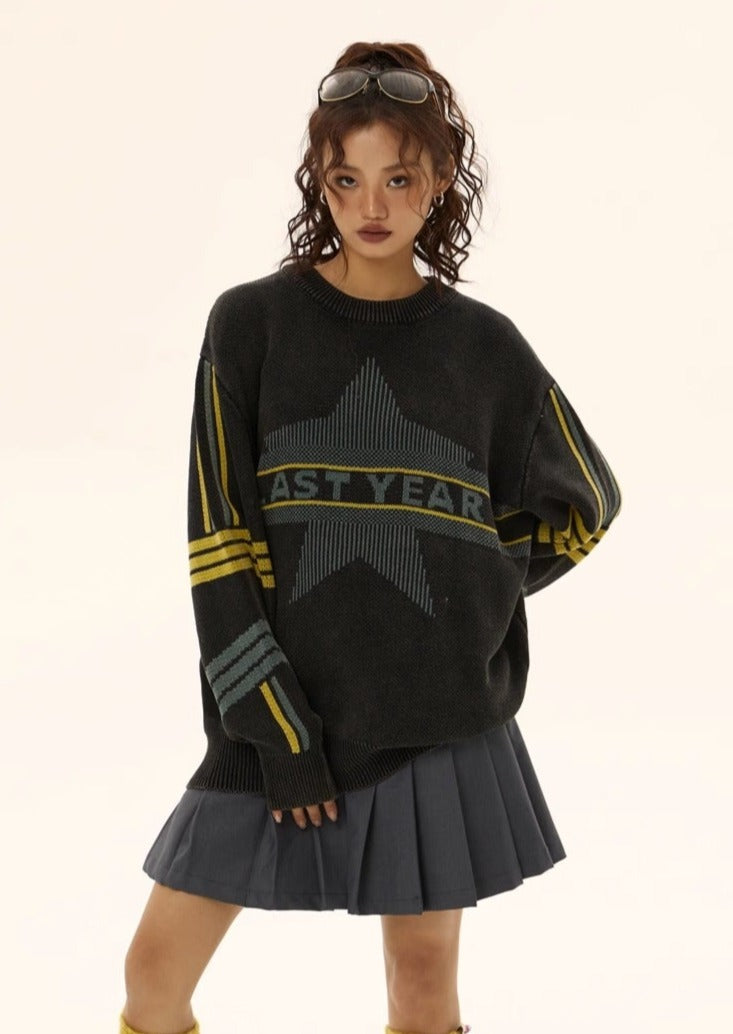EZEK&STUDIO Pullover Knit Star Sweater