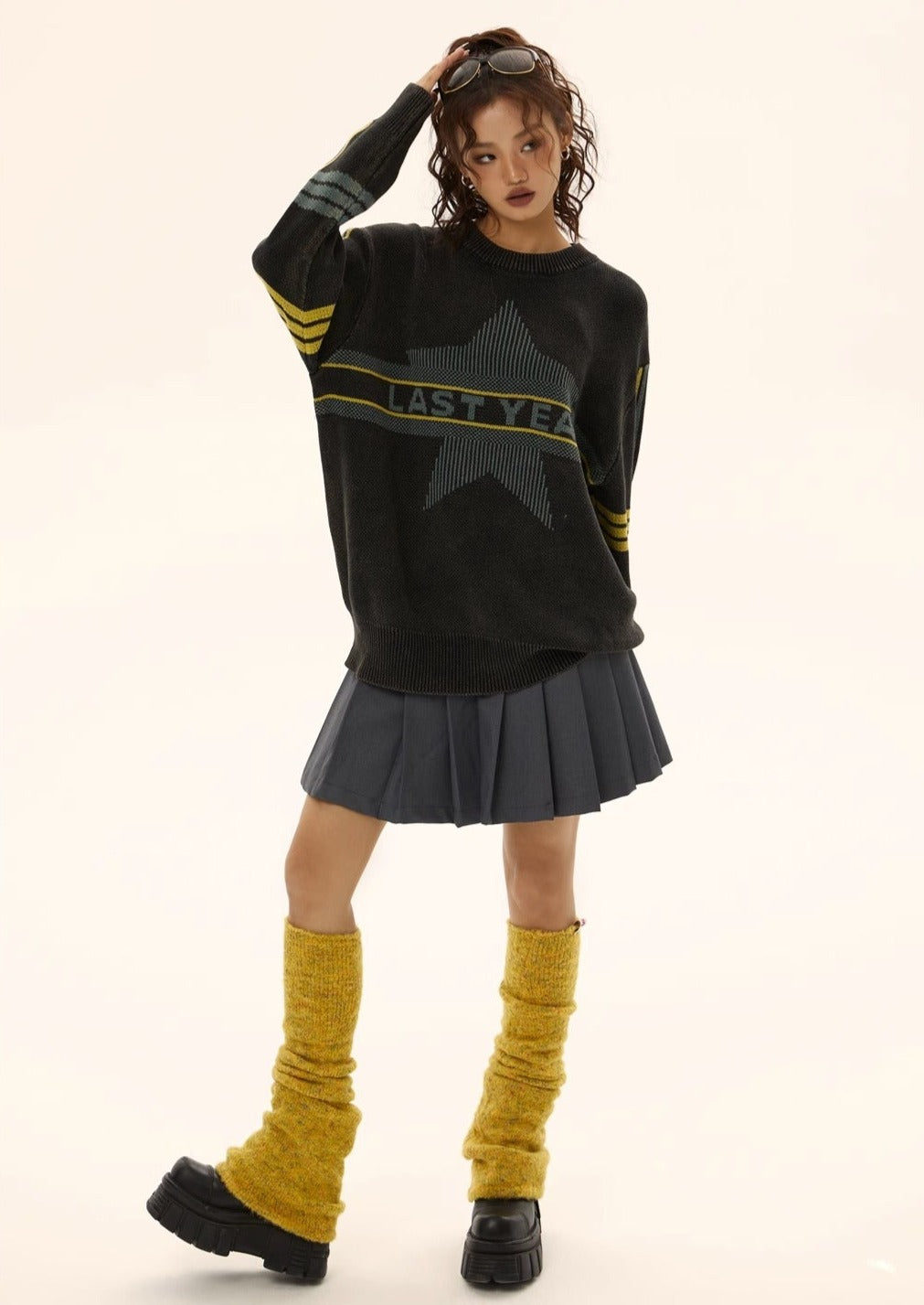 EZEK&STUDIO Pullover Knit Star Sweater