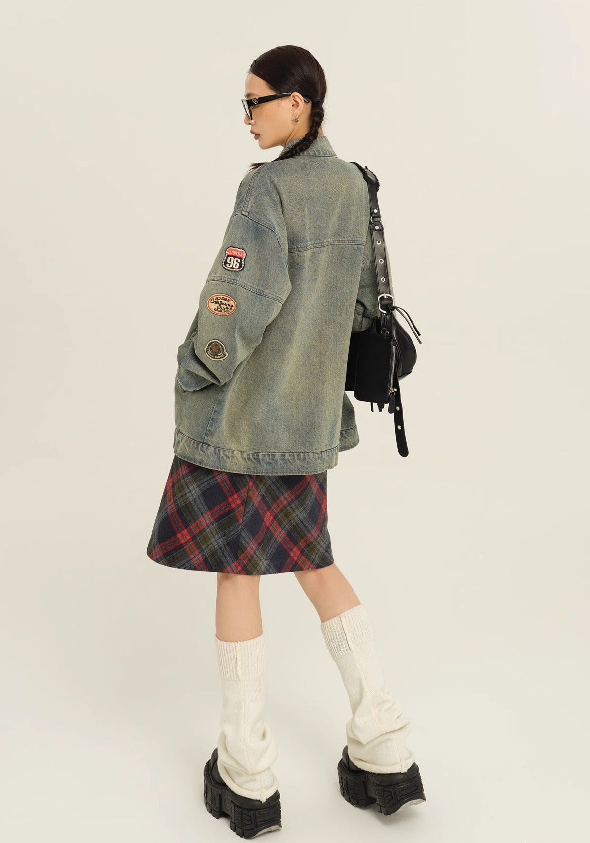 EZEK&STUDIO Biker Wind Vintage Denim Jacket
