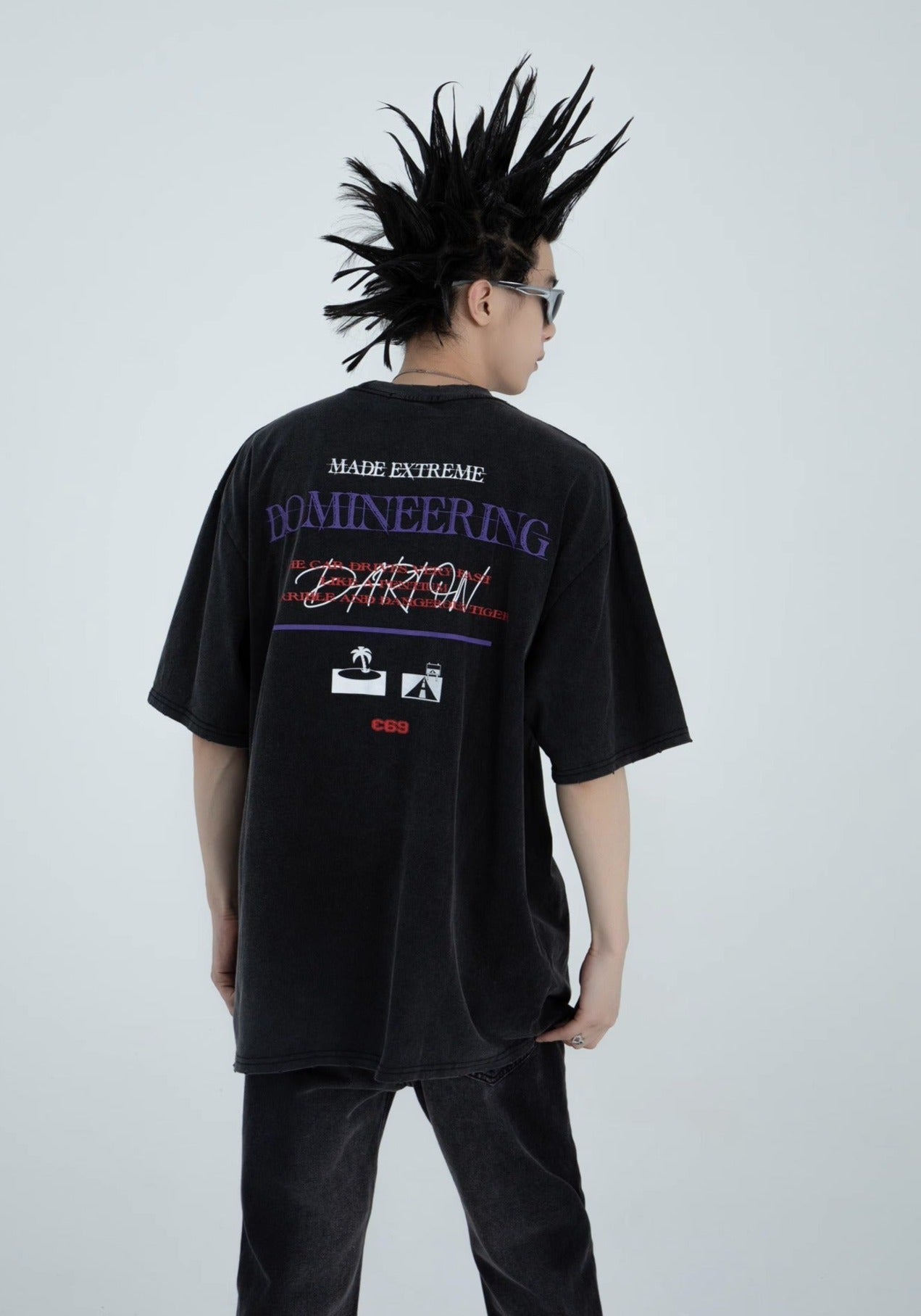 EZEK&STUDIO Washed Old Car Vintage T-shirt