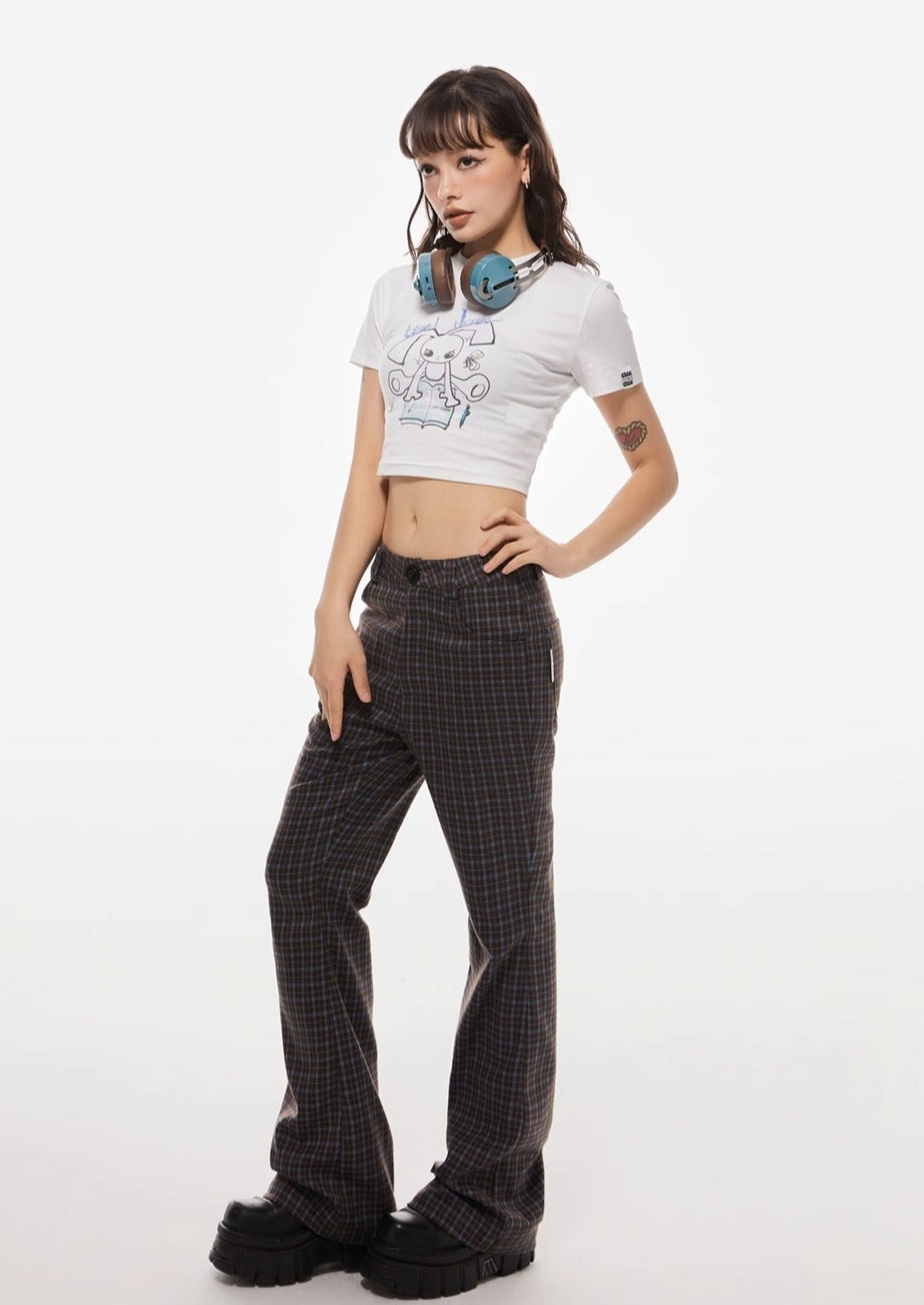 EZEK&STUDIO Checked Pattern Casual Pants