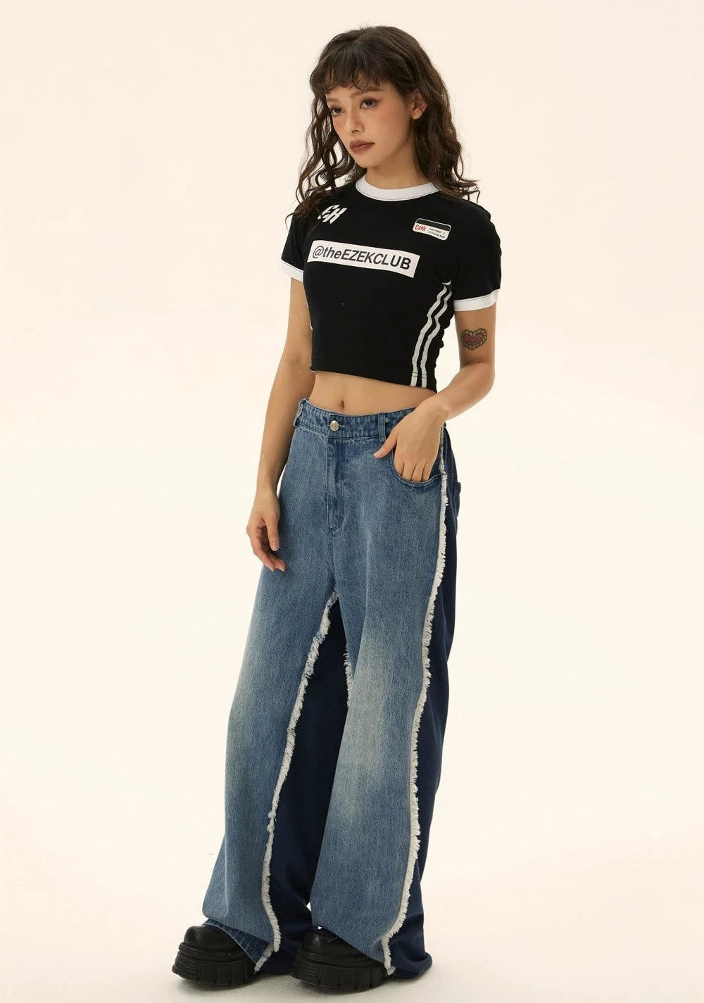 EZEK&STUDIO Two-Tone Denim Pants