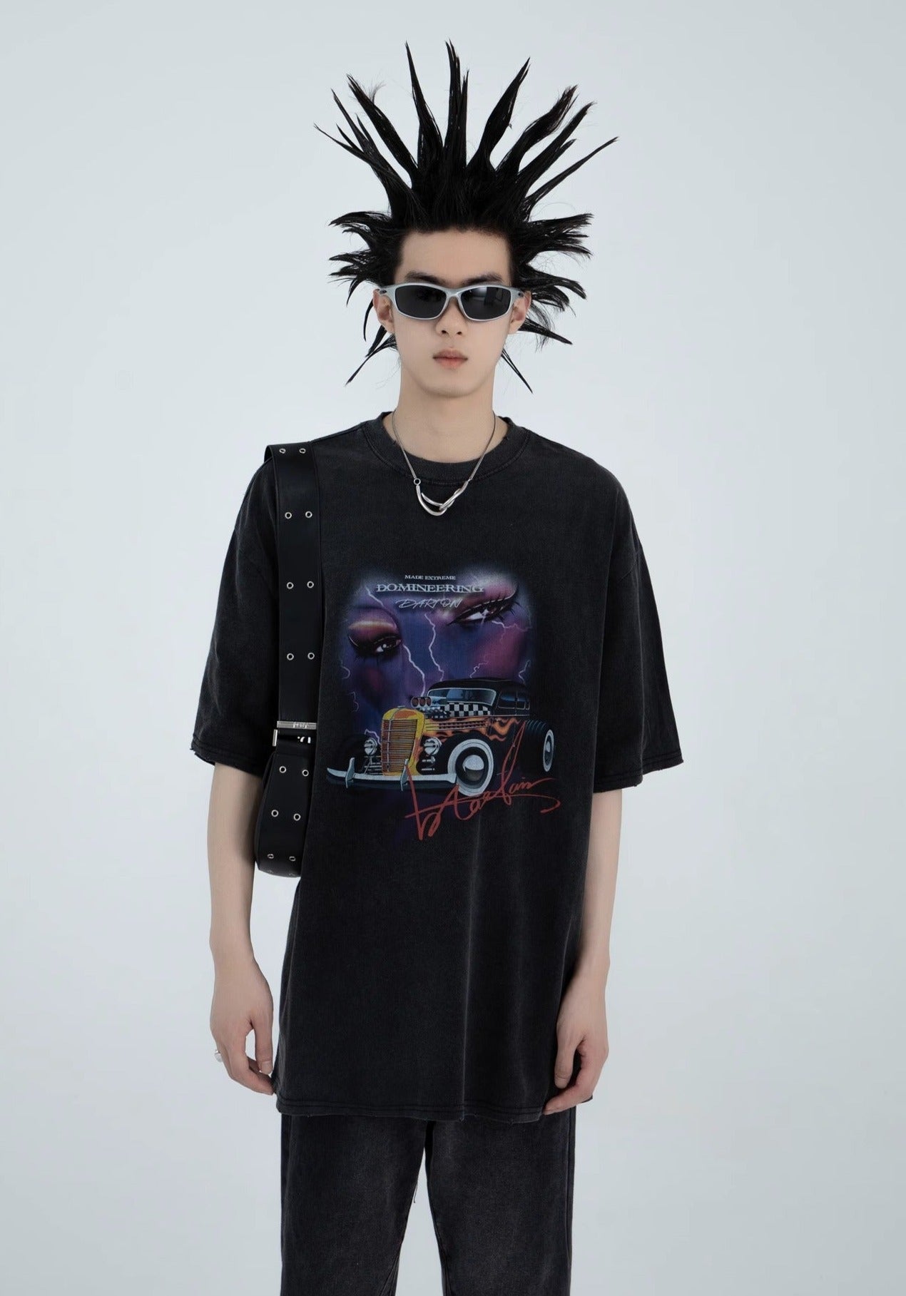 EZEK&STUDIO Washed Old Car Vintage T-shirt