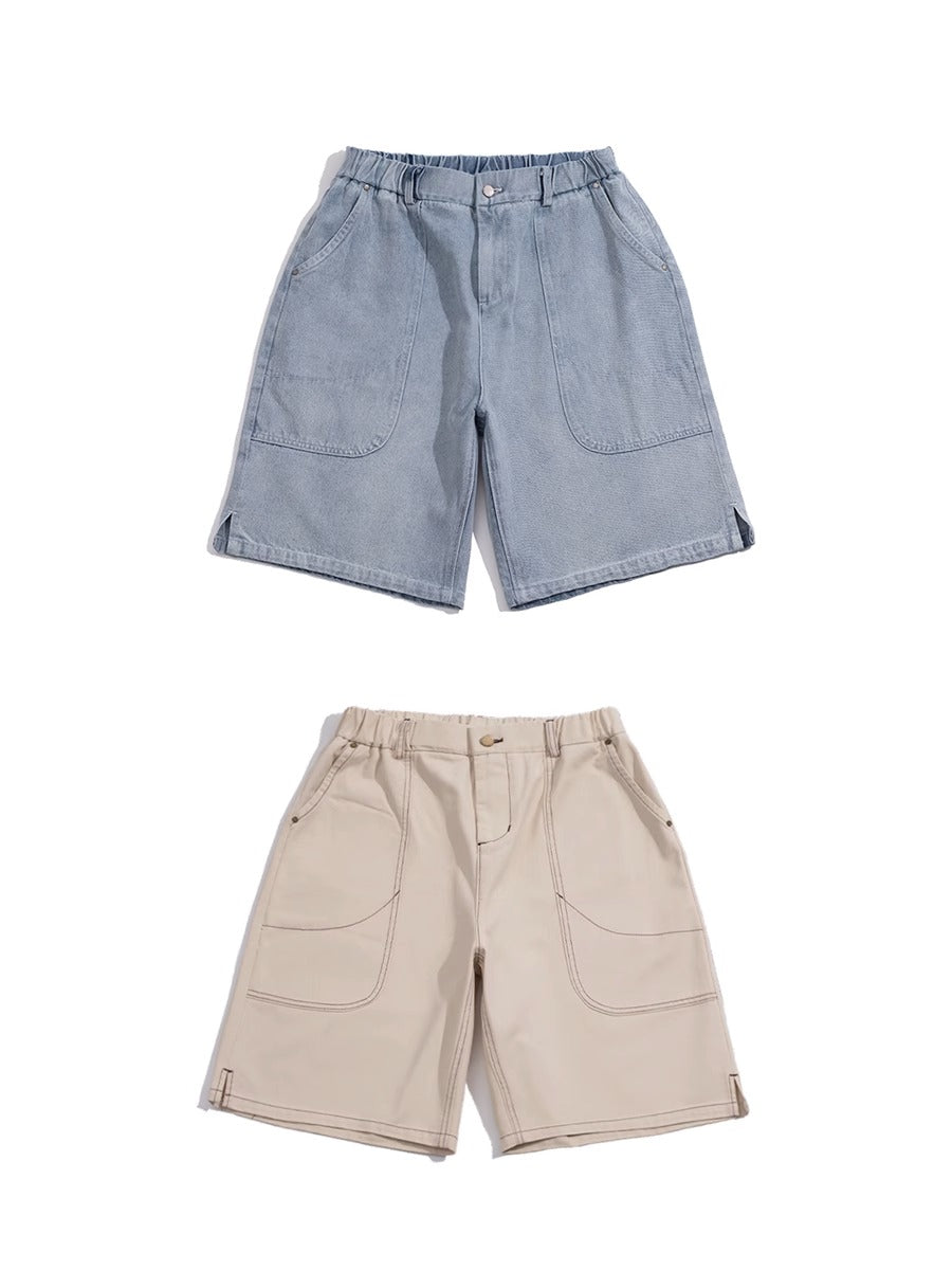 BELLKENIDE Vintage Cotton Denim Shorts