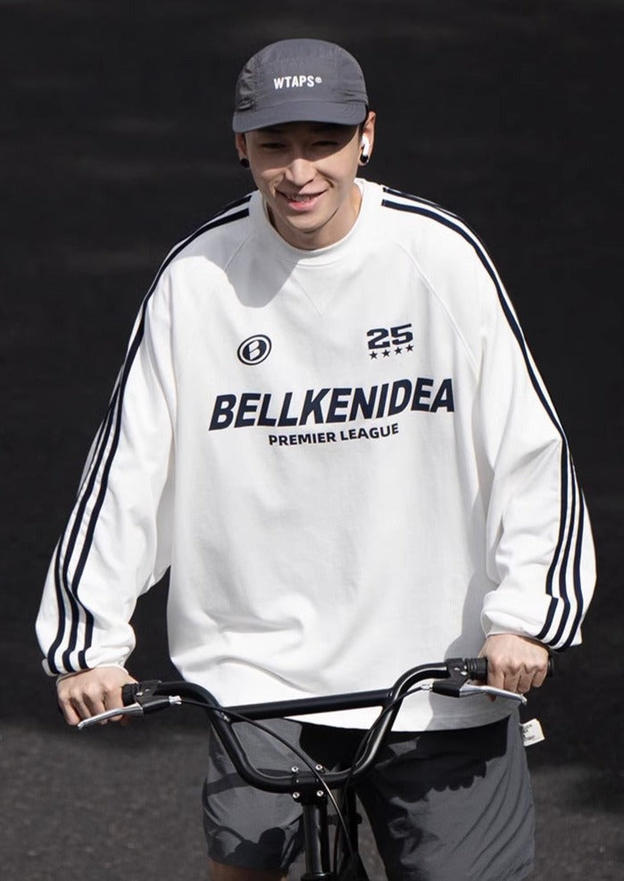 BELLKENIDE Cotton Three Stripes Long Sleeve T-Shirt