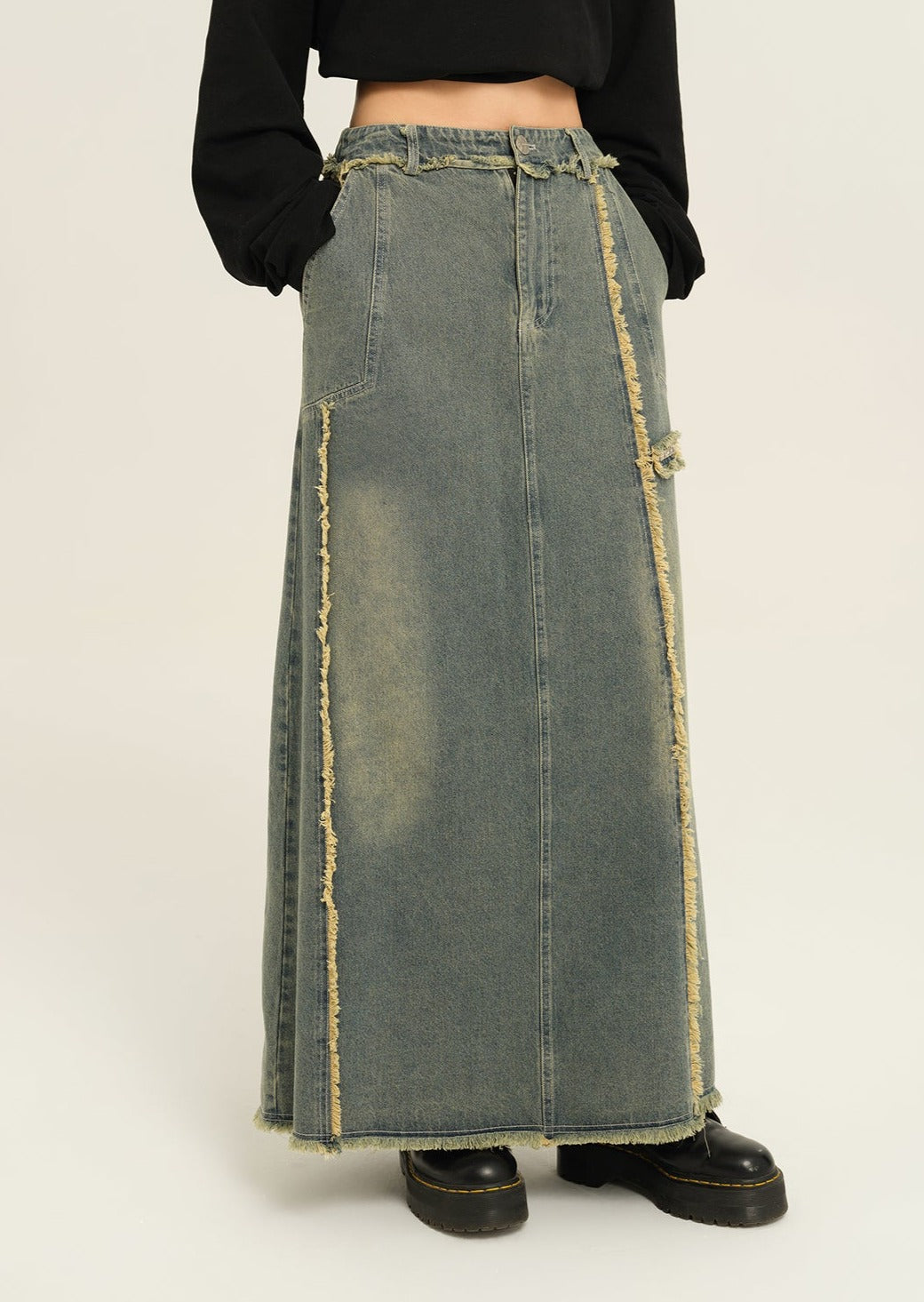 EZEK&STUDIO Midlength Denim Skirt