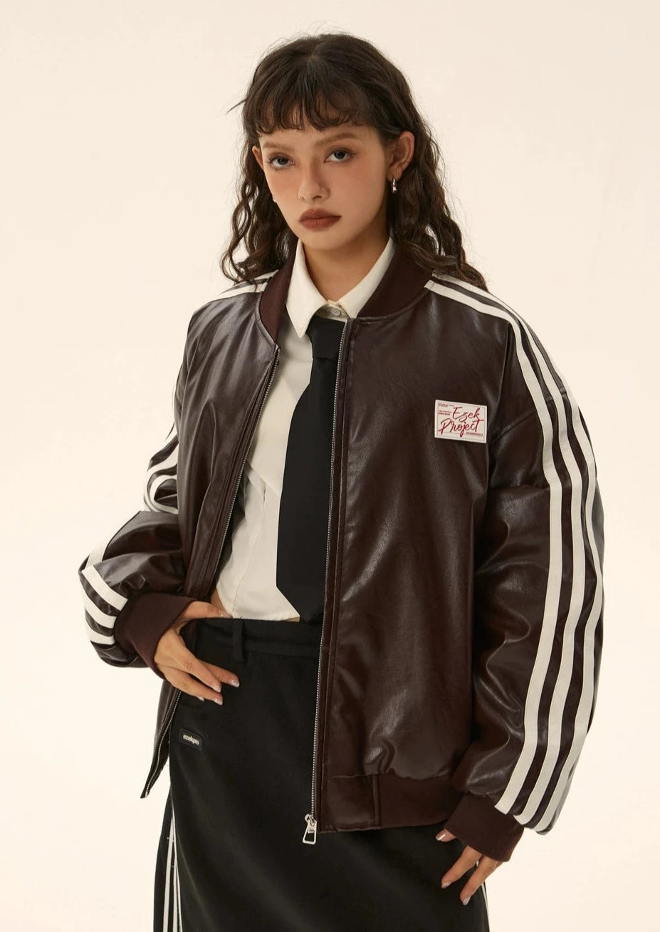 EZEK&STUDIO Classic Leather Cotton Jacket