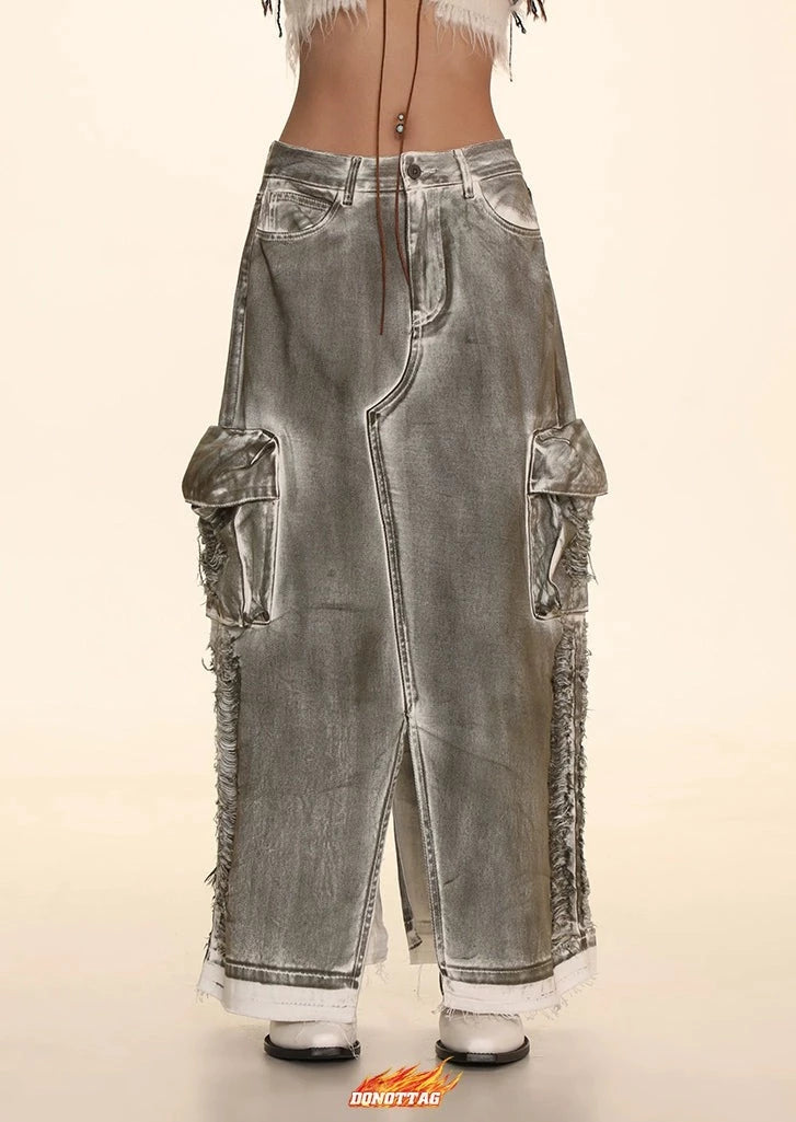 DONOTTAG old denim long skirt