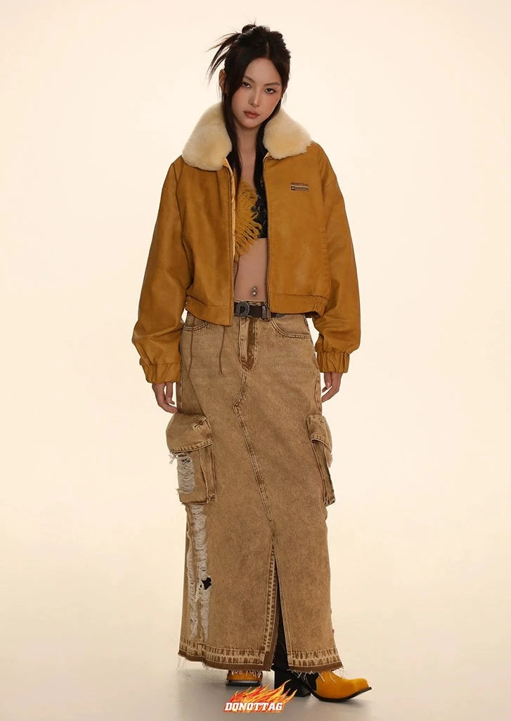 DONOTTAG old denim long skirt