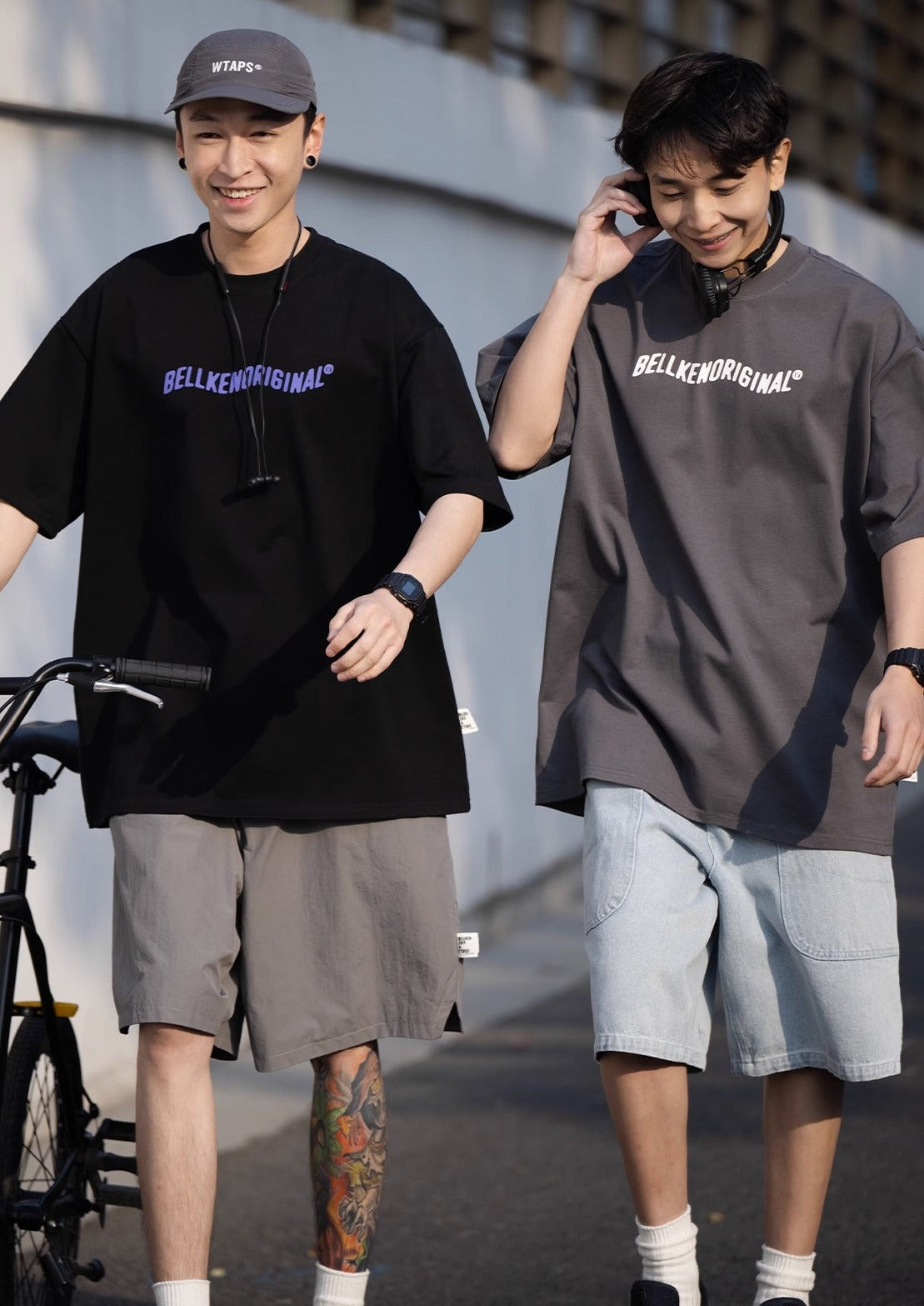 BELLKENIDE Simple Letter Print Solid Color T-shirt