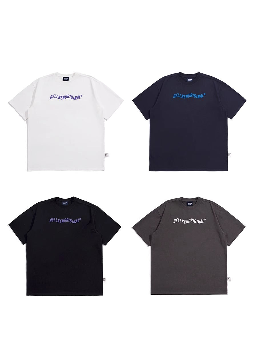 BELLKENIDE Simple Letter Print Solid Color T-shirt