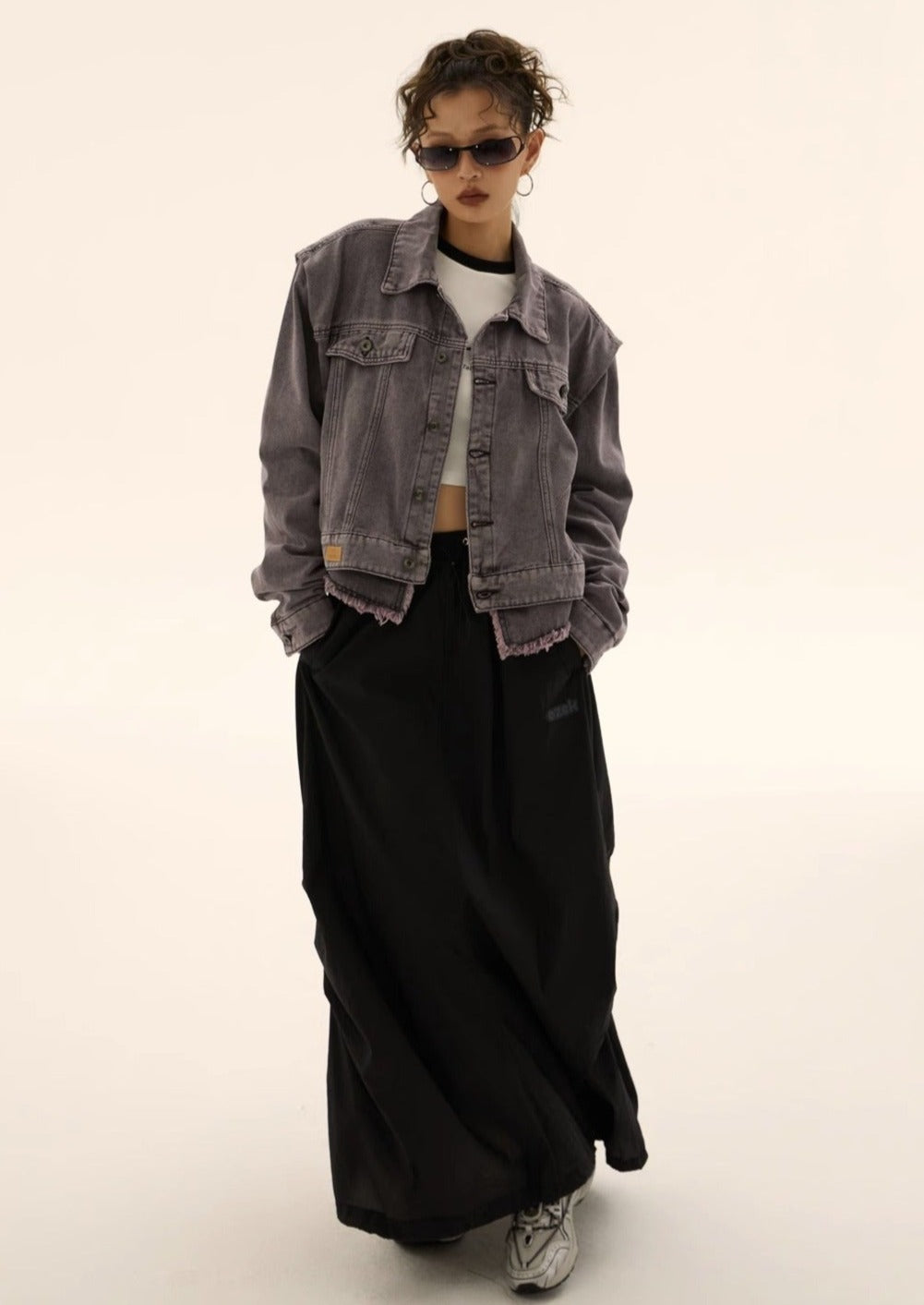 EZEK&STUDIO Retro Smoky Gray Denim Jacket