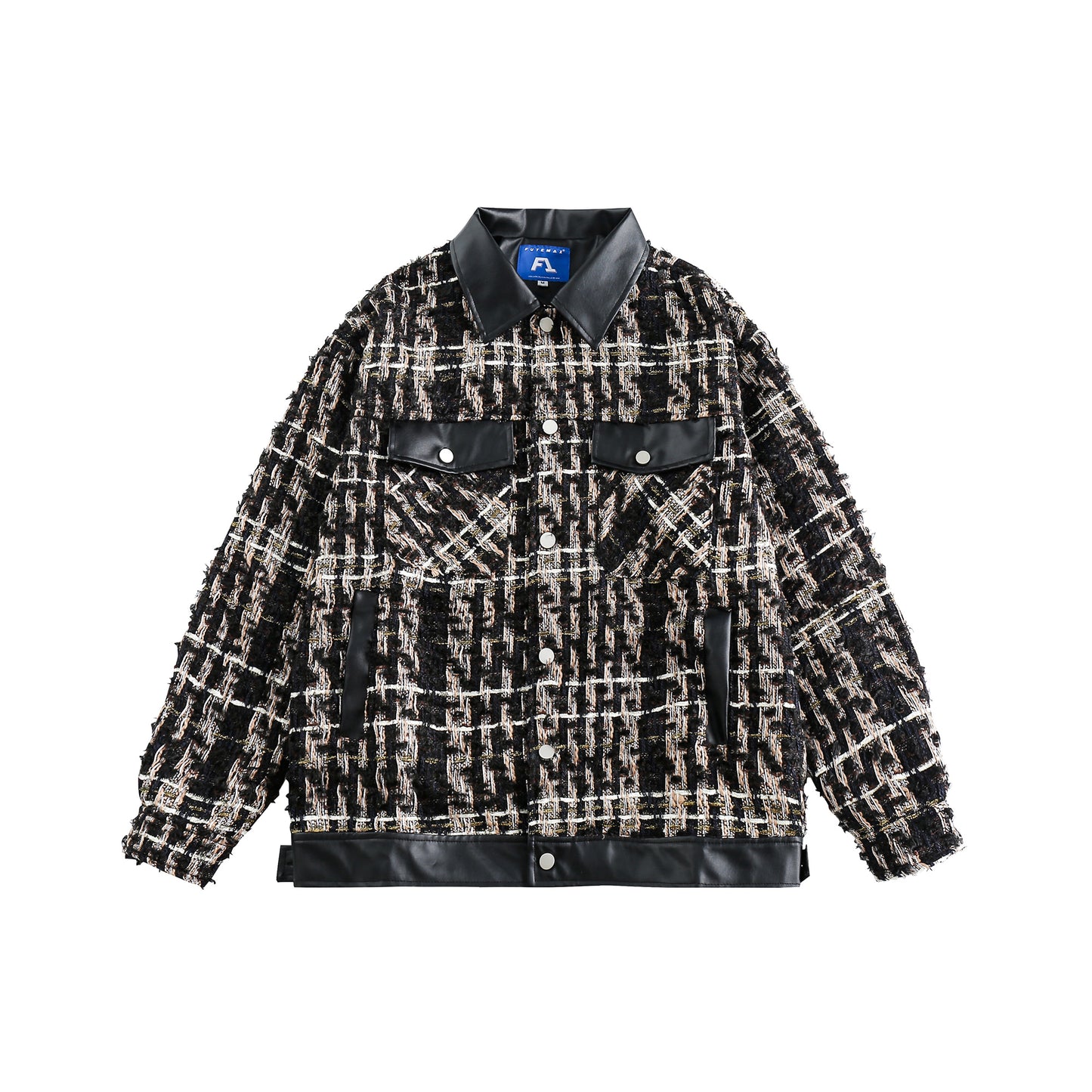 EZEK&STUDIO Black Woven Plaid Chambray Jacket