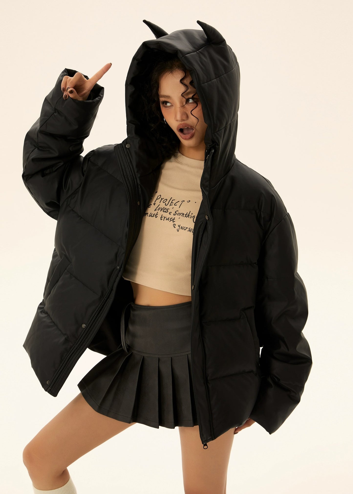 EZEK&STUDIO Retro Black Down Jacket