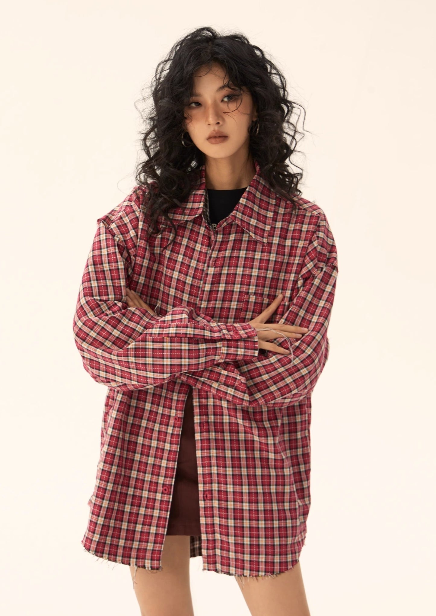 EZEK&STUDIO Two-Sided Wear Plaid Shirt