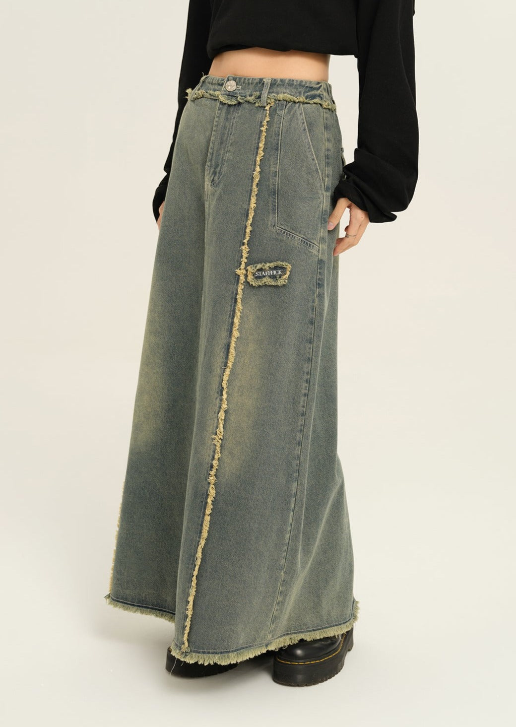 EZEK&STUDIO Midlength Denim Skirt