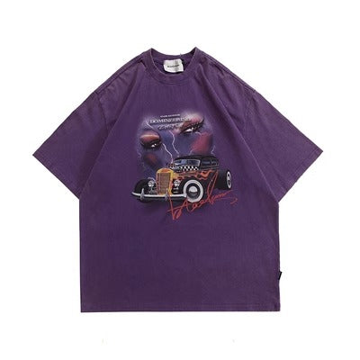 EZEK&STUDIO Washed Old Car Vintage T-shirt