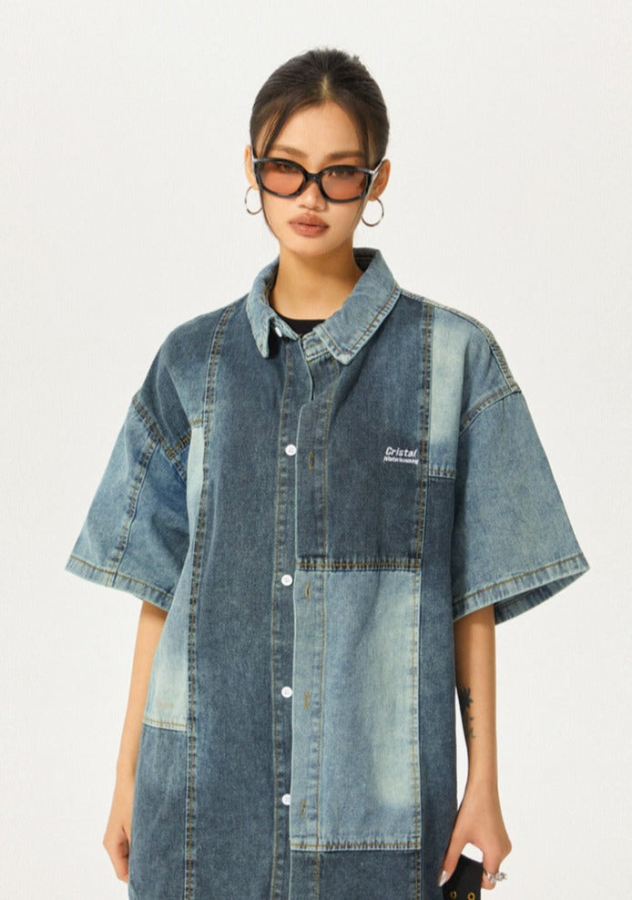 EZEK&STUDIO American Retro Denim Summer shirt