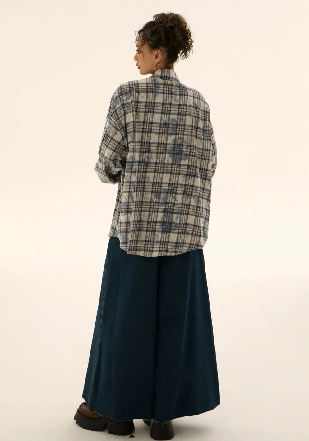 EZEK&STUDIO Retro Plaid Long-Sleeved Shirt
