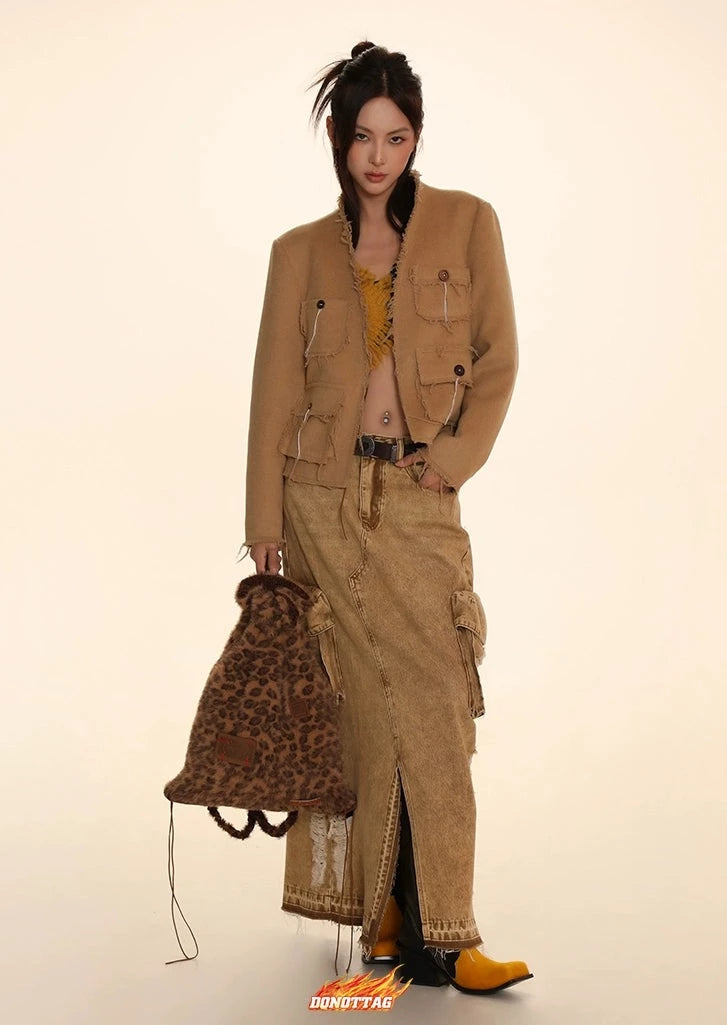 DONOTTAG old denim long skirt
