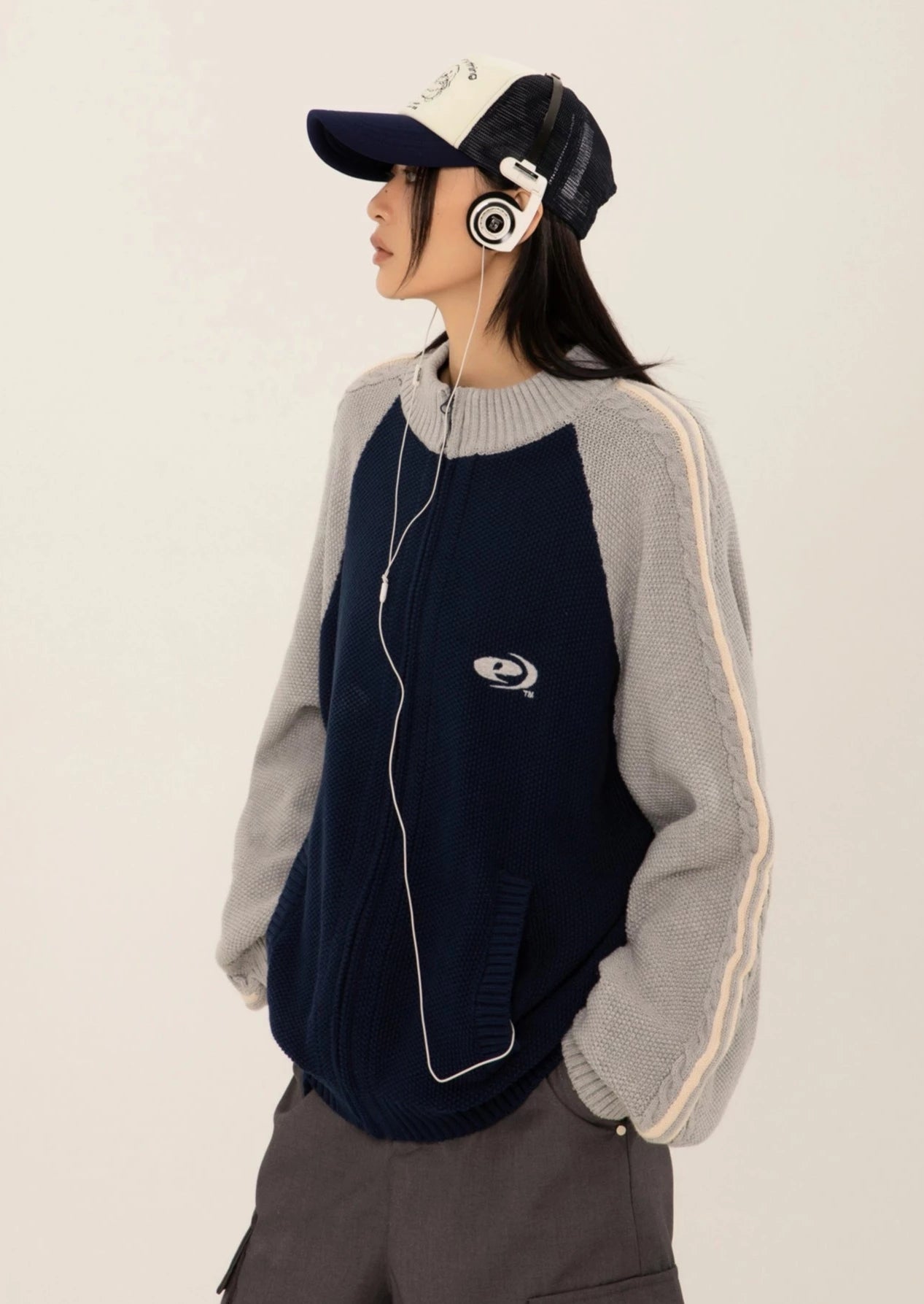 EZEK&STUDIO Zipper Knitted Cardigan