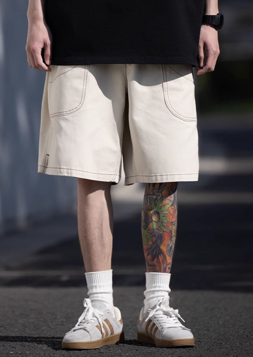 BELLKENIDE Vintage Cotton Denim Shorts