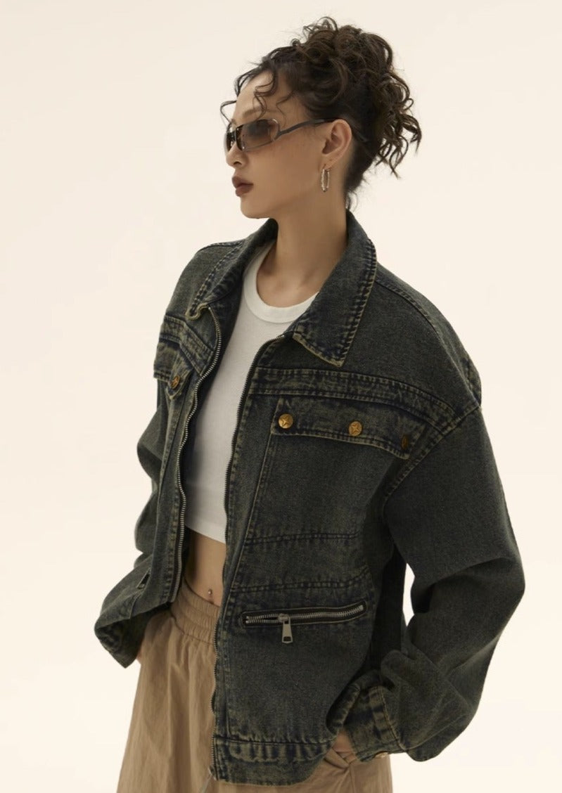 EZEK&STUDIO Washed black Denim Jacket