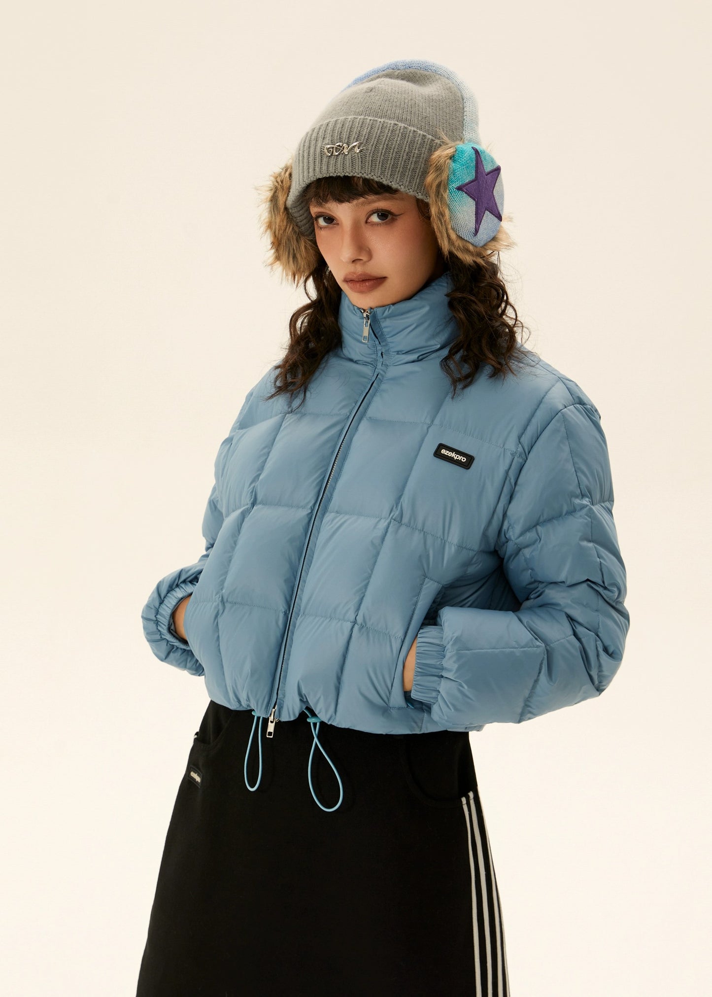 EZEK&STUDIO White Duck Down Black Down Jacket