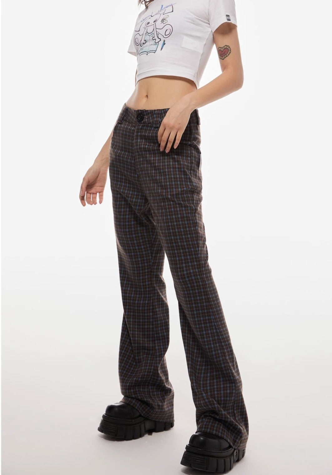 EZEK&STUDIO Checked Pattern Casual Pants