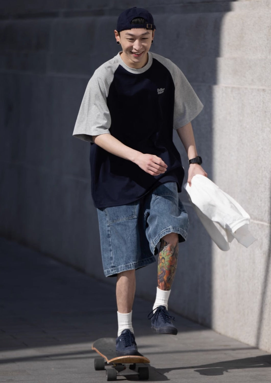 BELLKENIDE Raglan Skater Style Short Sleeve T-shirt