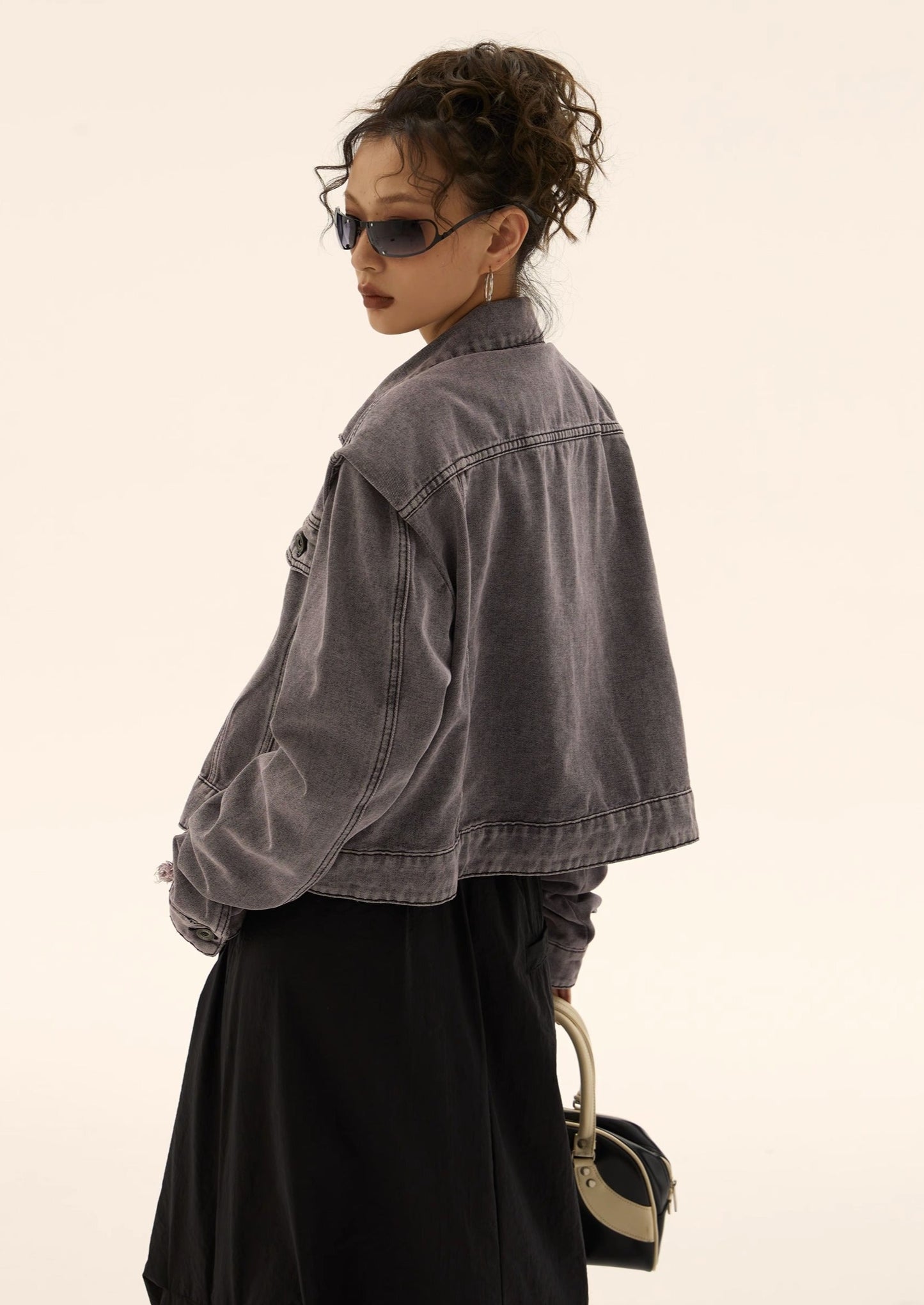 EZEK&STUDIO Retro Smoky Gray Denim Jacket