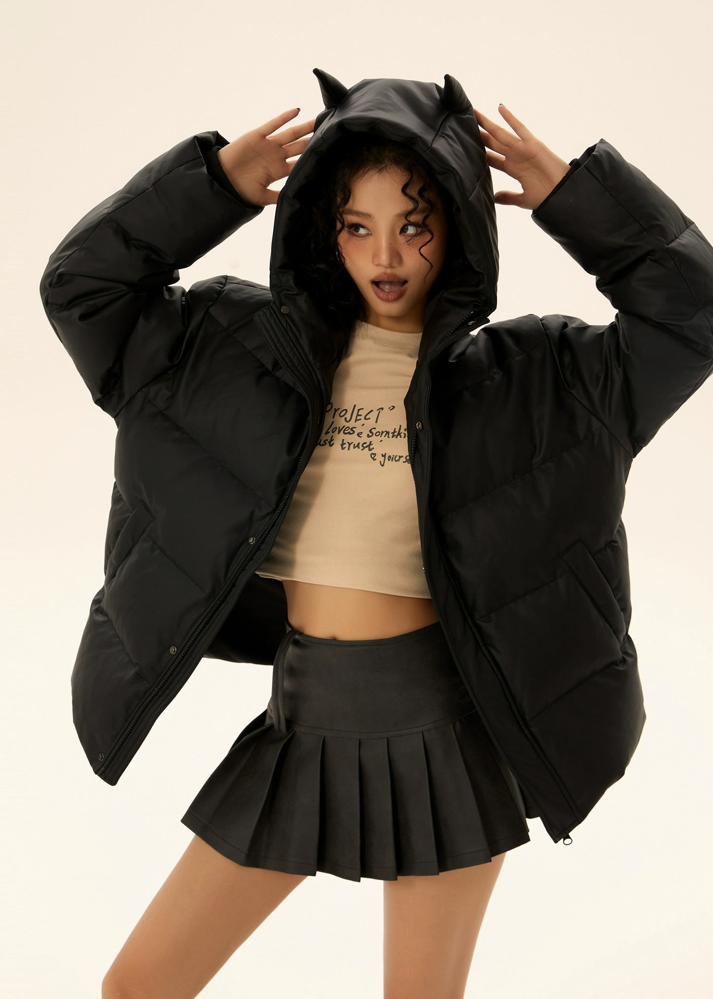 EZEK&STUDIO Retro Black Down Jacket