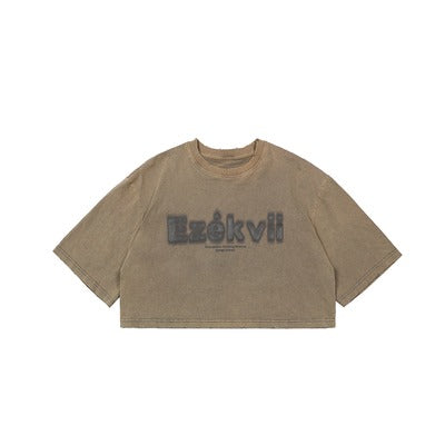 EZEK&STUDIO Brown Washed Old American T-shirt