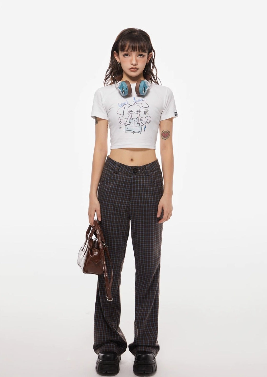 EZEK&STUDIO Checked Pattern Casual Pants
