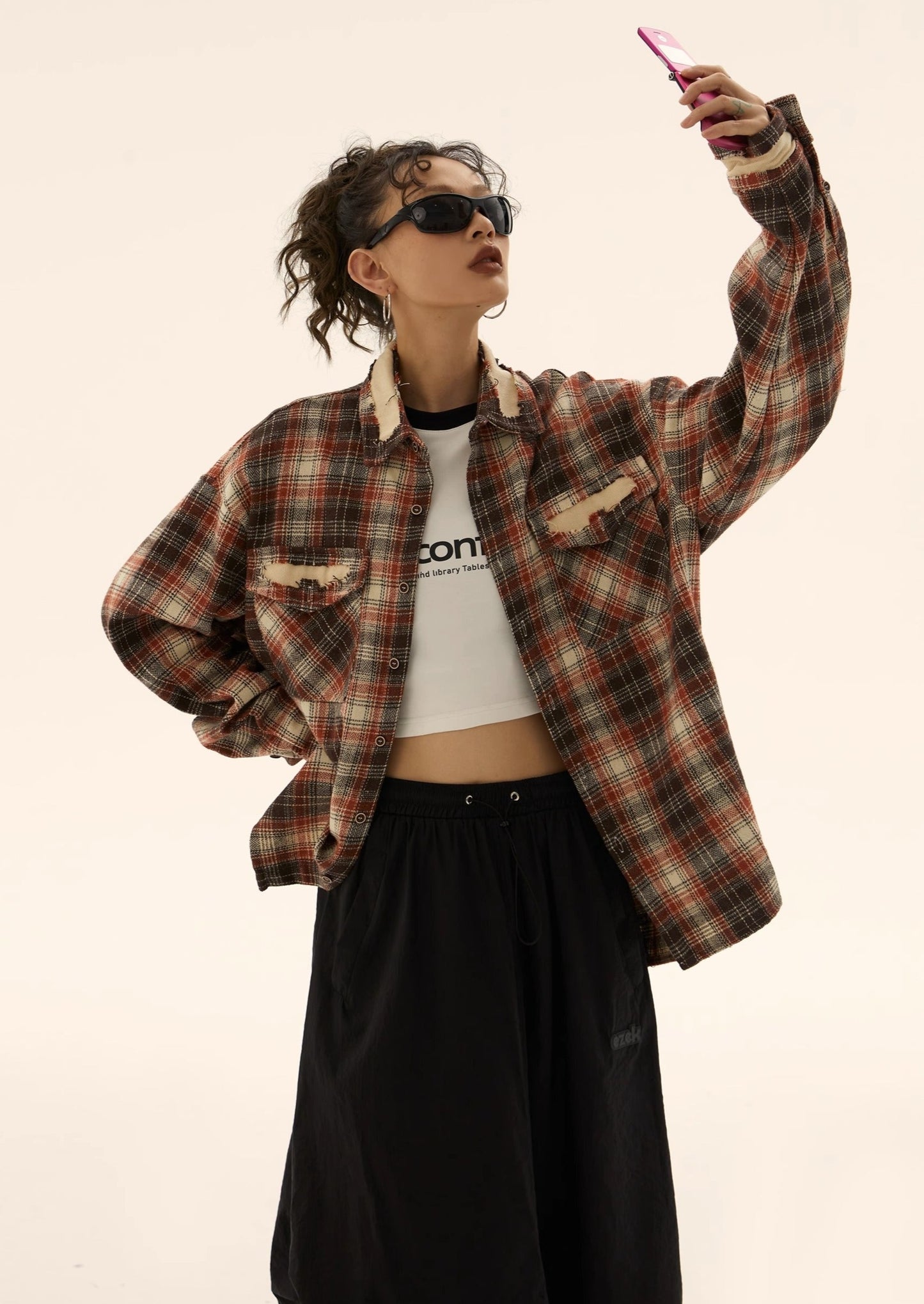 EZEK&STUDIO Checked Design Long-Sleeved Shirt