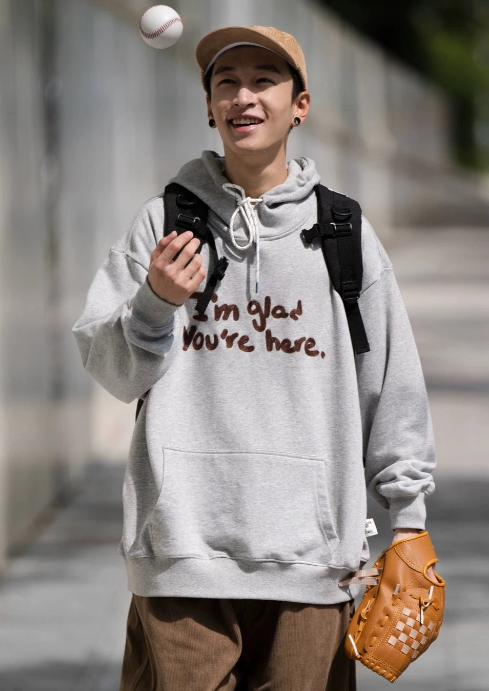 BELLKENIDE Retro Letter Pullover Hoodie