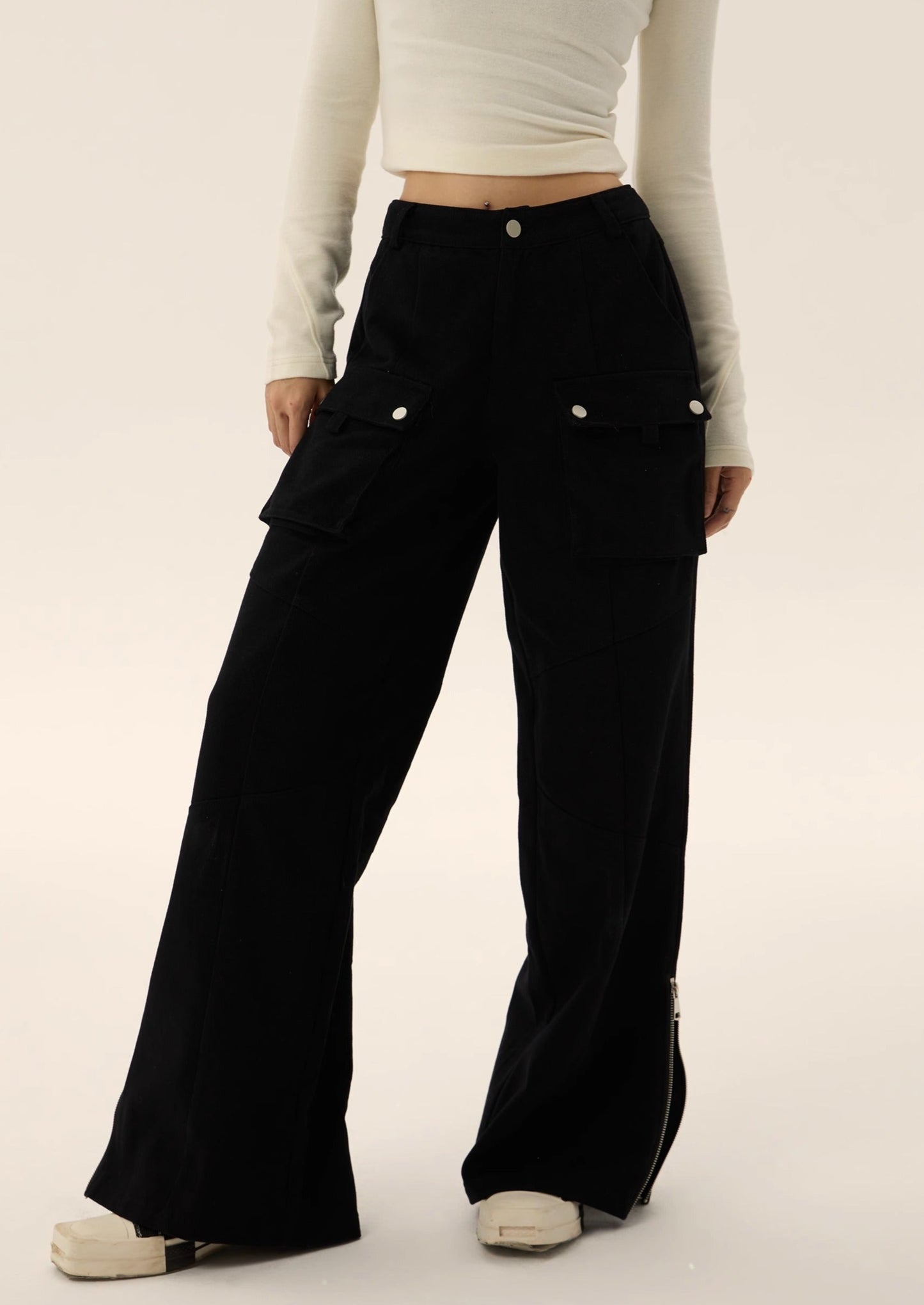 EZEK&STUDIO Retro Loose Straight Casual Pants