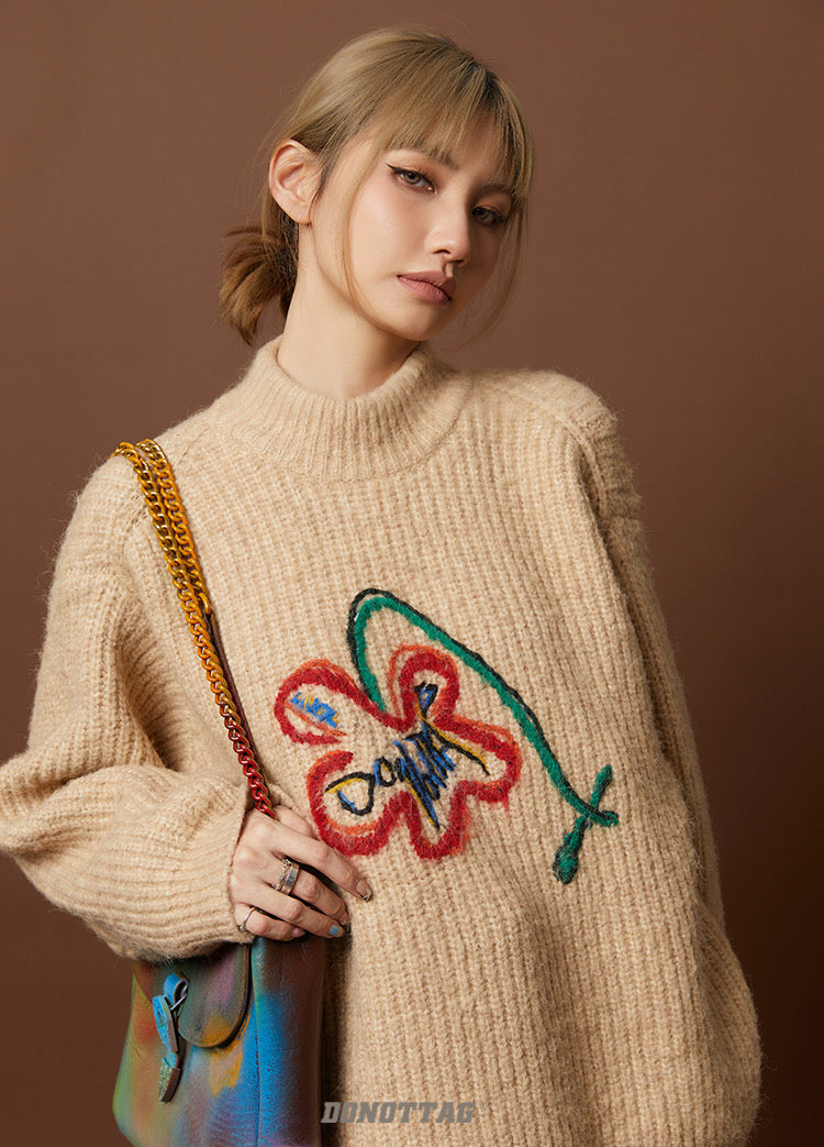 DONOTTAG Flower Graphic Sweater