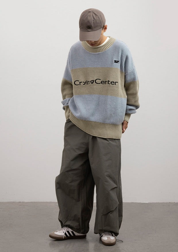 CRYING CENTER Colorblock Logo Sweater
