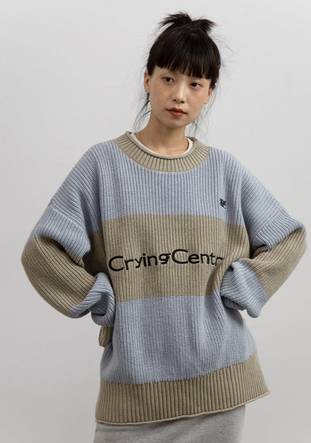 CRYING CENTER Colorblock Logo Sweater