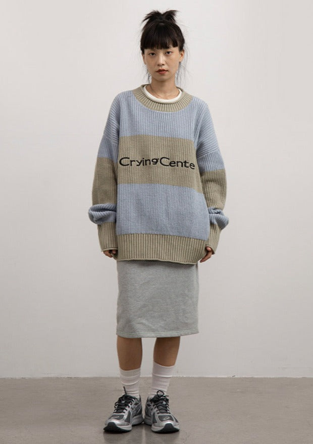 CRYING CENTER Colorblock Logo Sweater