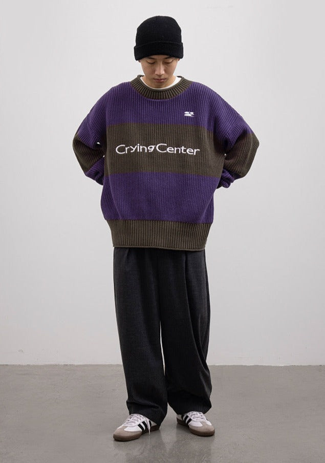 CRYING CENTER Colorblock Logo Sweater