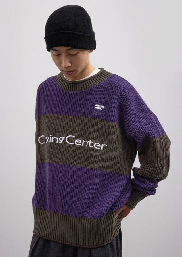 CRYING CENTER Colorblock Logo Sweater
