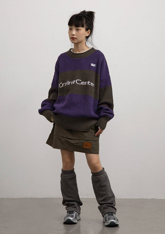 CRYING CENTER Colorblock Logo Sweater