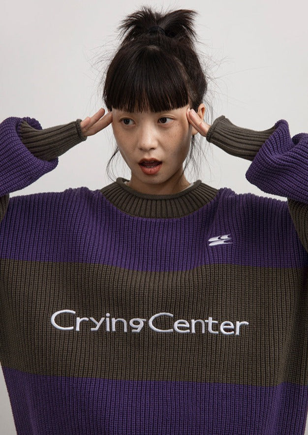 CRYING CENTER Colorblock Logo Sweater