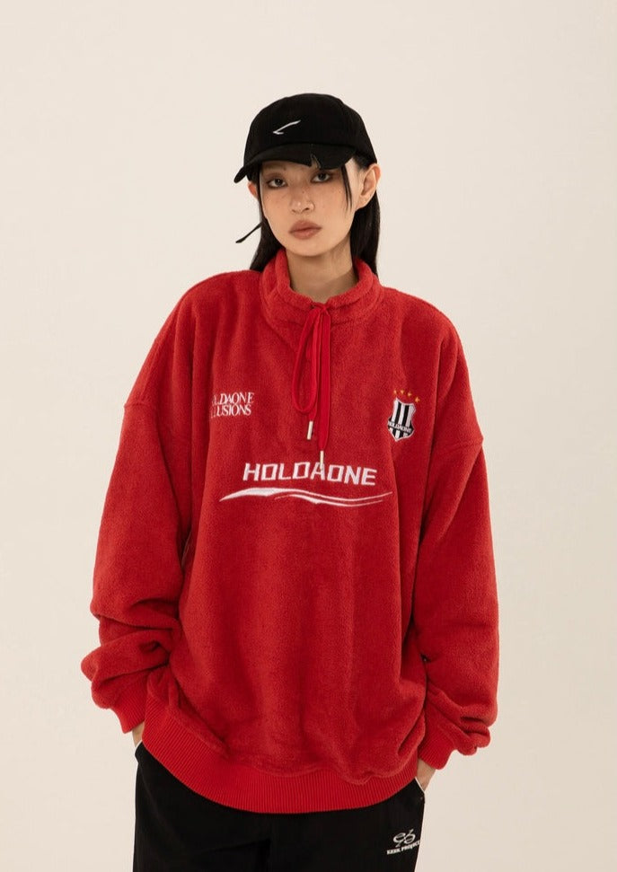 EZEK&STUDIO Sporty Pullover Fleece Sweater