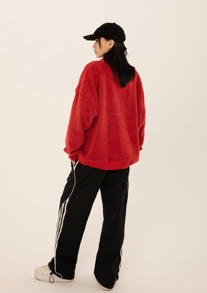 EZEK&STUDIO Sporty Pullover Fleece Sweater