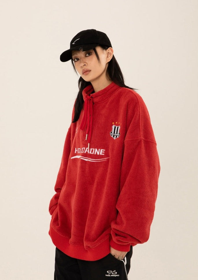 EZEK&STUDIO Sporty Pullover Fleece Sweater